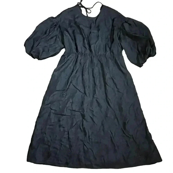 KIKA VARGAS X Target MIDI Dress Floral Texture Scallop Back Puff Sleeve Size 1X - Picture 2 of 12